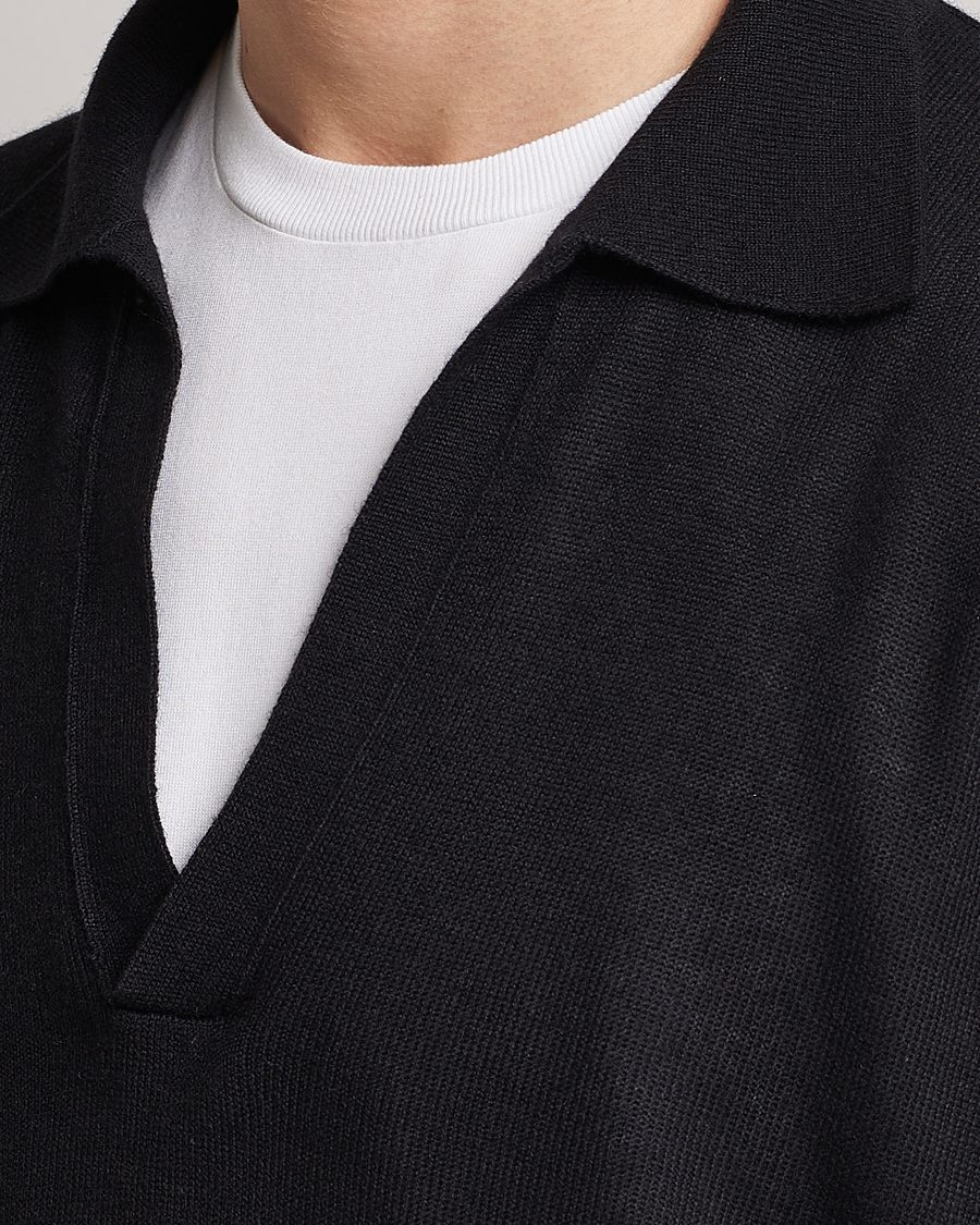 Herre | Gensere | Auralee | Cashmere/Silk Skipper Polo Black