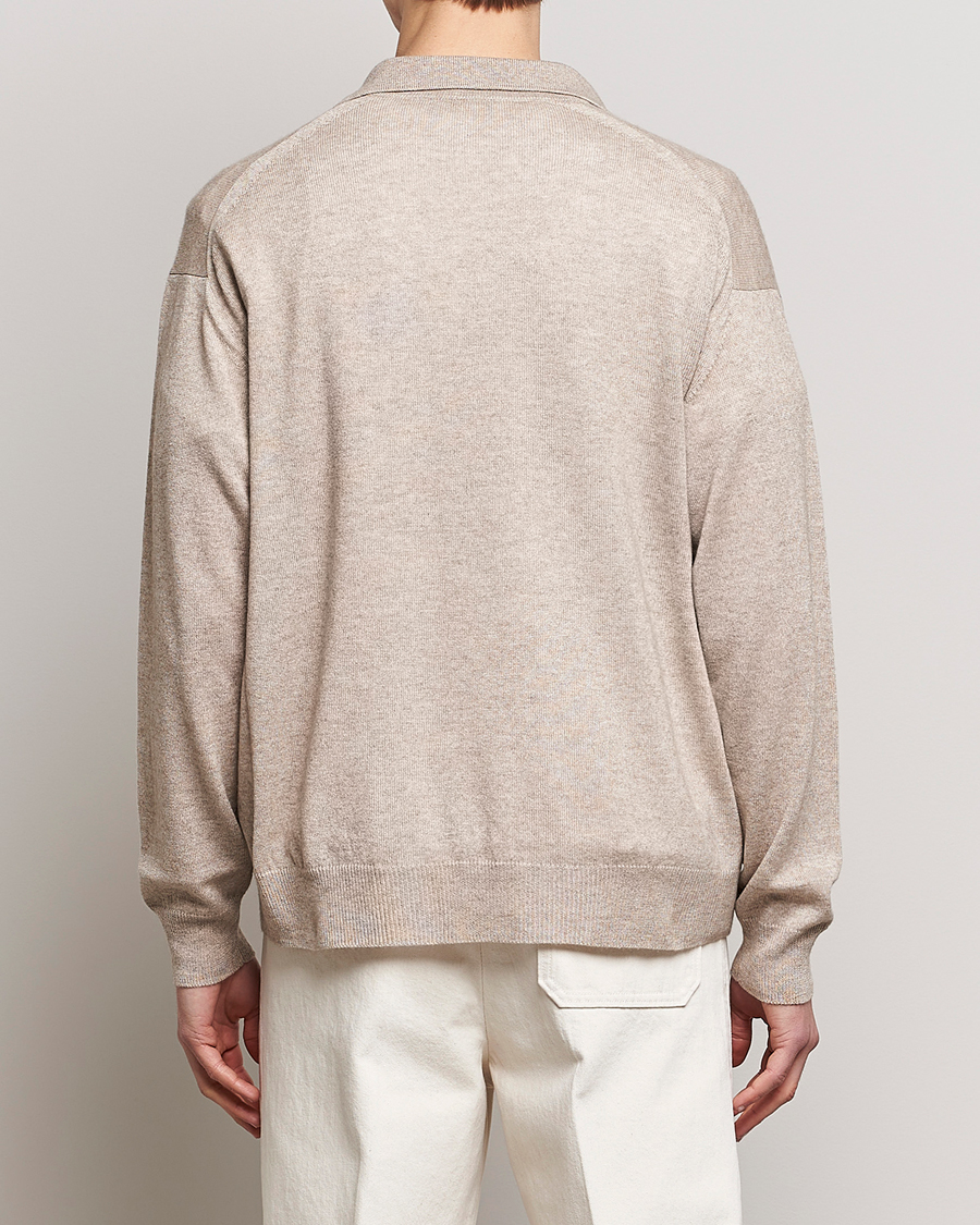 Herre | Gensere | Auralee | Cashmere/Silk Skipper Polo Beige