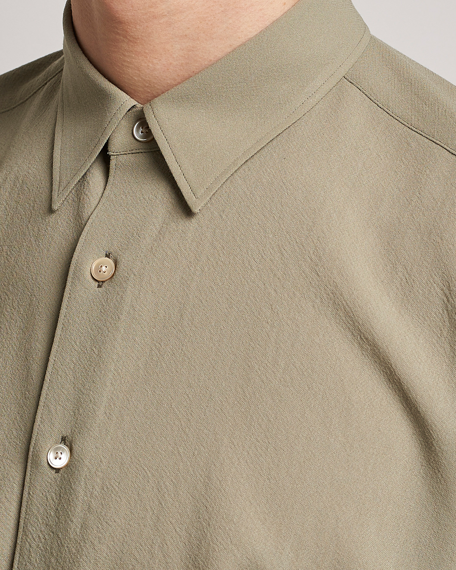 Herre | Skjorter | Auralee | Viyella Wool Shirt Light Khaki