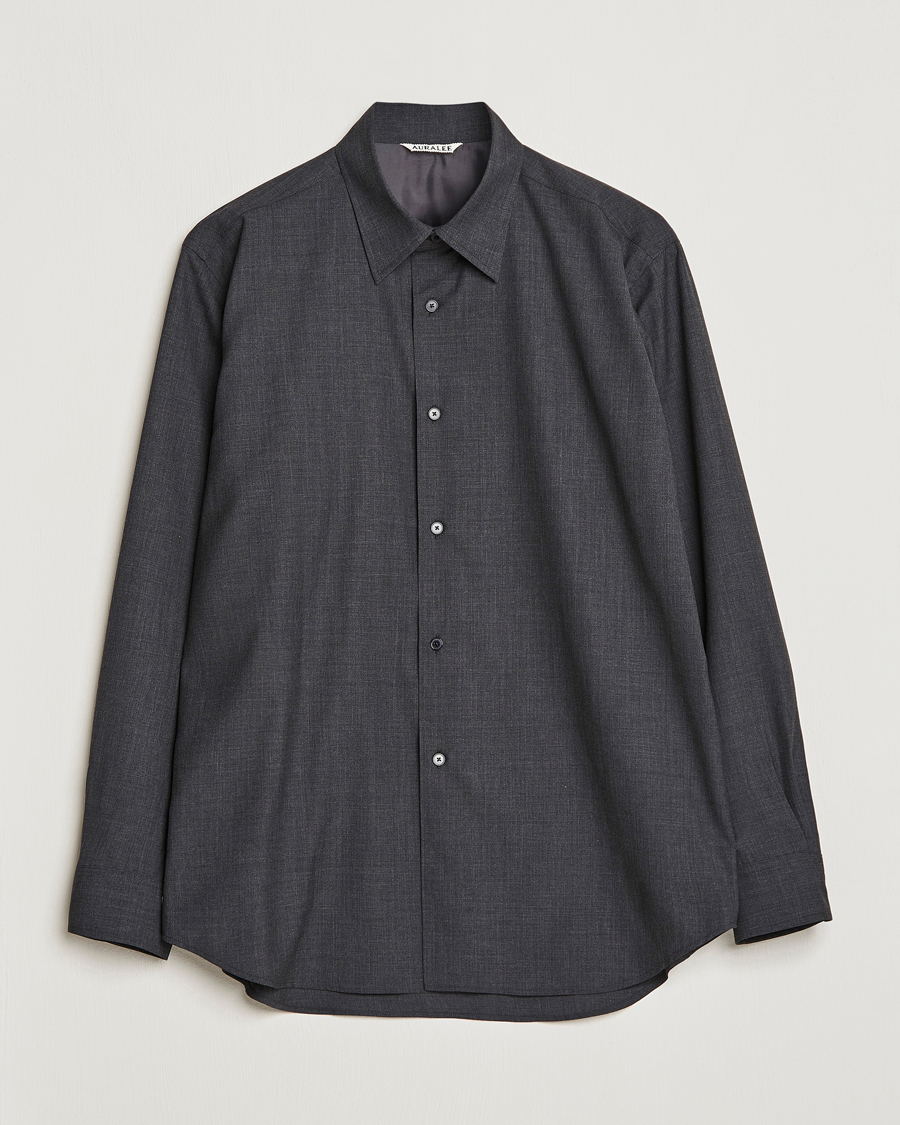 Herre | Skjorter | Auralee | Tropical Wool Shirt Charcoal