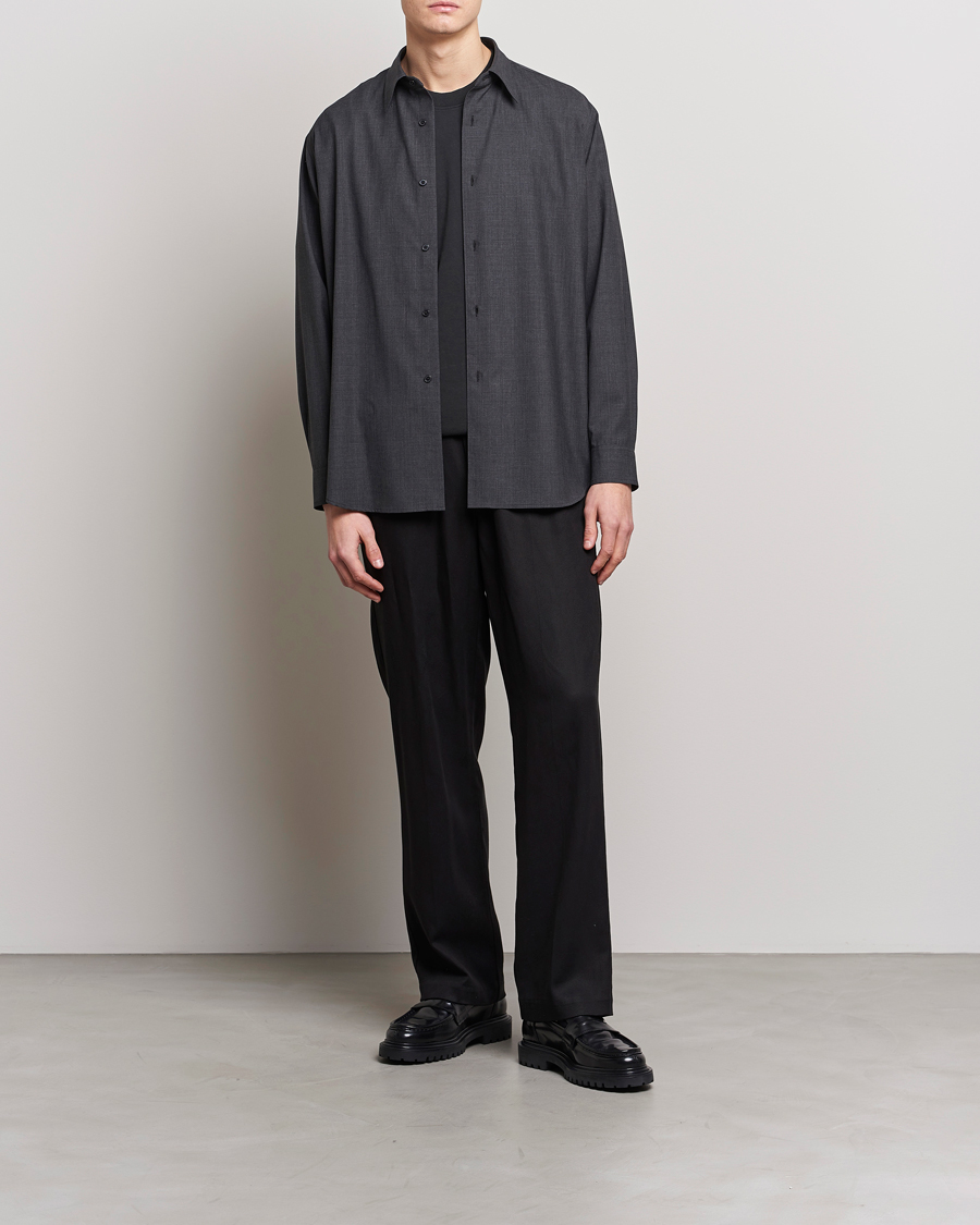 Herre | Skjorter | Auralee | Tropical Wool Shirt Charcoal
