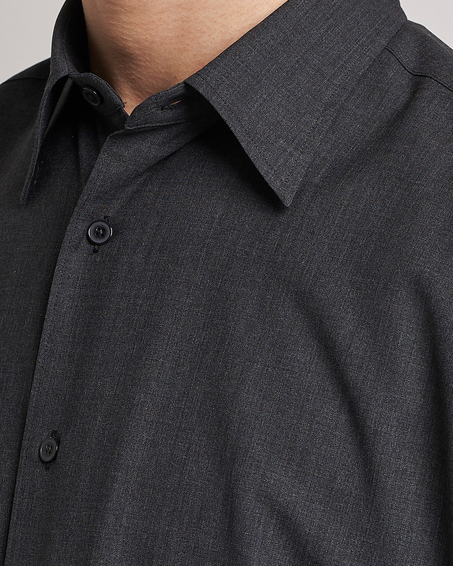 Herre | Skjorter | Auralee | Tropical Wool Shirt Charcoal