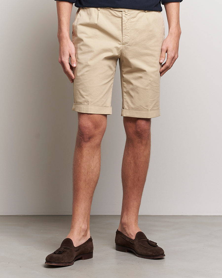 Herre | Shorts | Briglia 1949 | Pleated Cotton Shorts Beige
