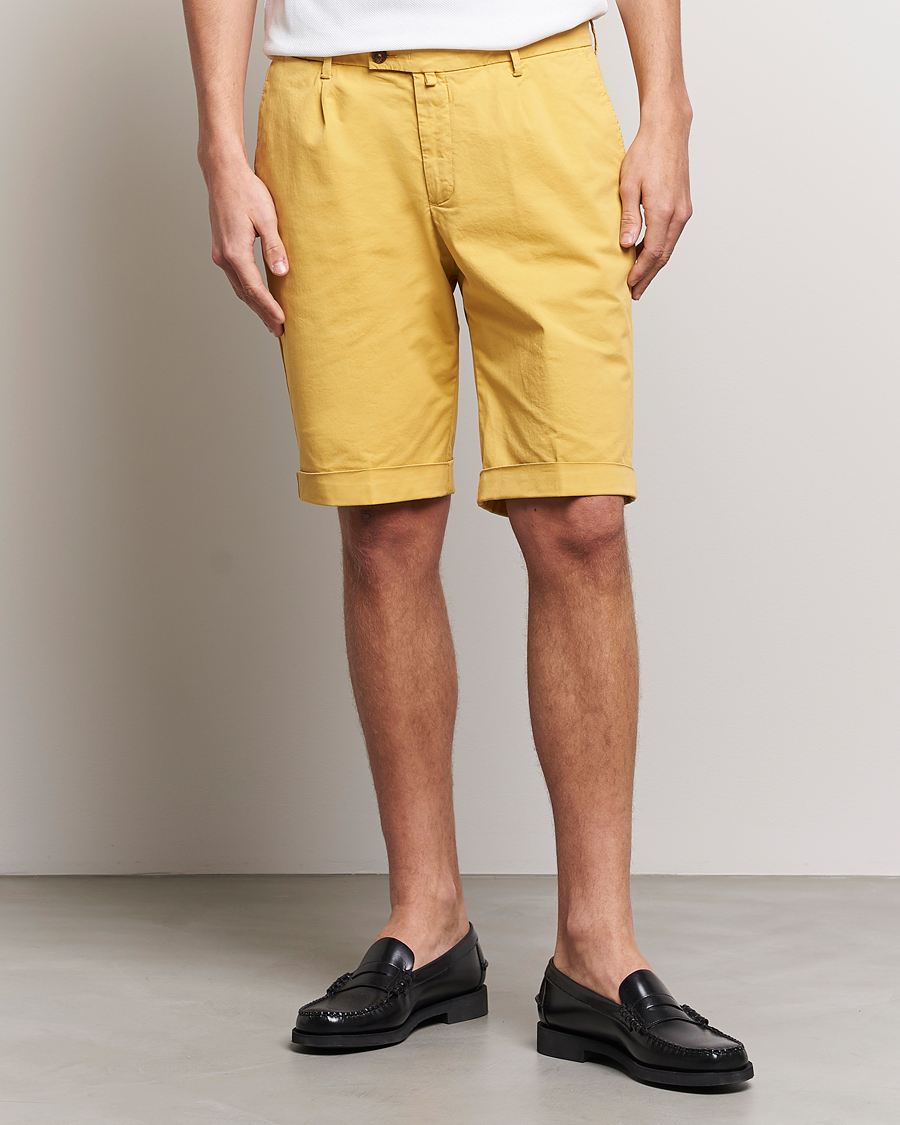 Herre | Shorts | Briglia 1949 | Pleated Cotton Shorts Yellow