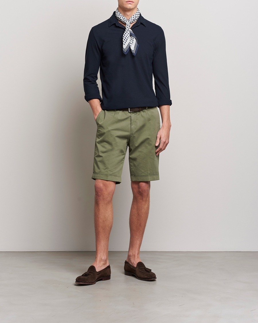 Herre | Shorts | Briglia 1949 | Pleated Cotton Shorts Olive