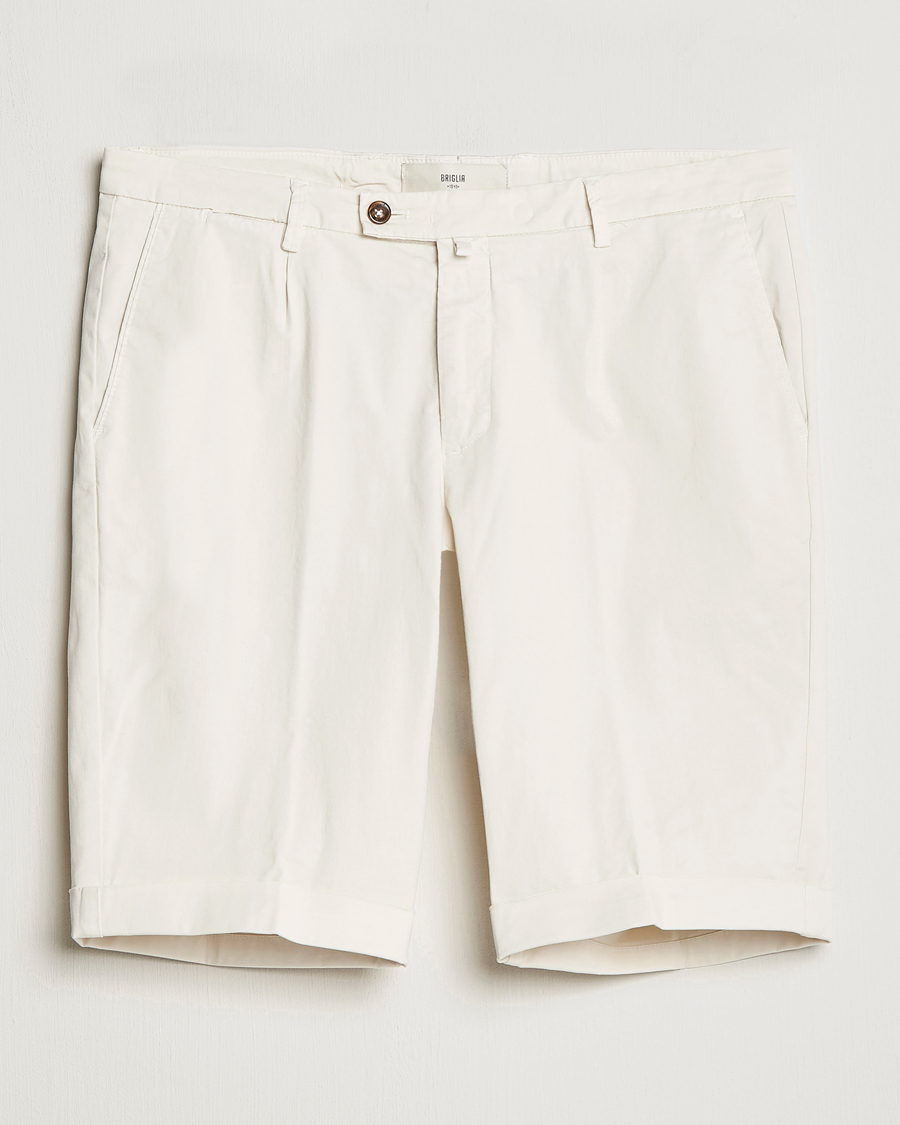 Herre | Shorts | Briglia 1949 | Pleated Cotton Shorts Cream