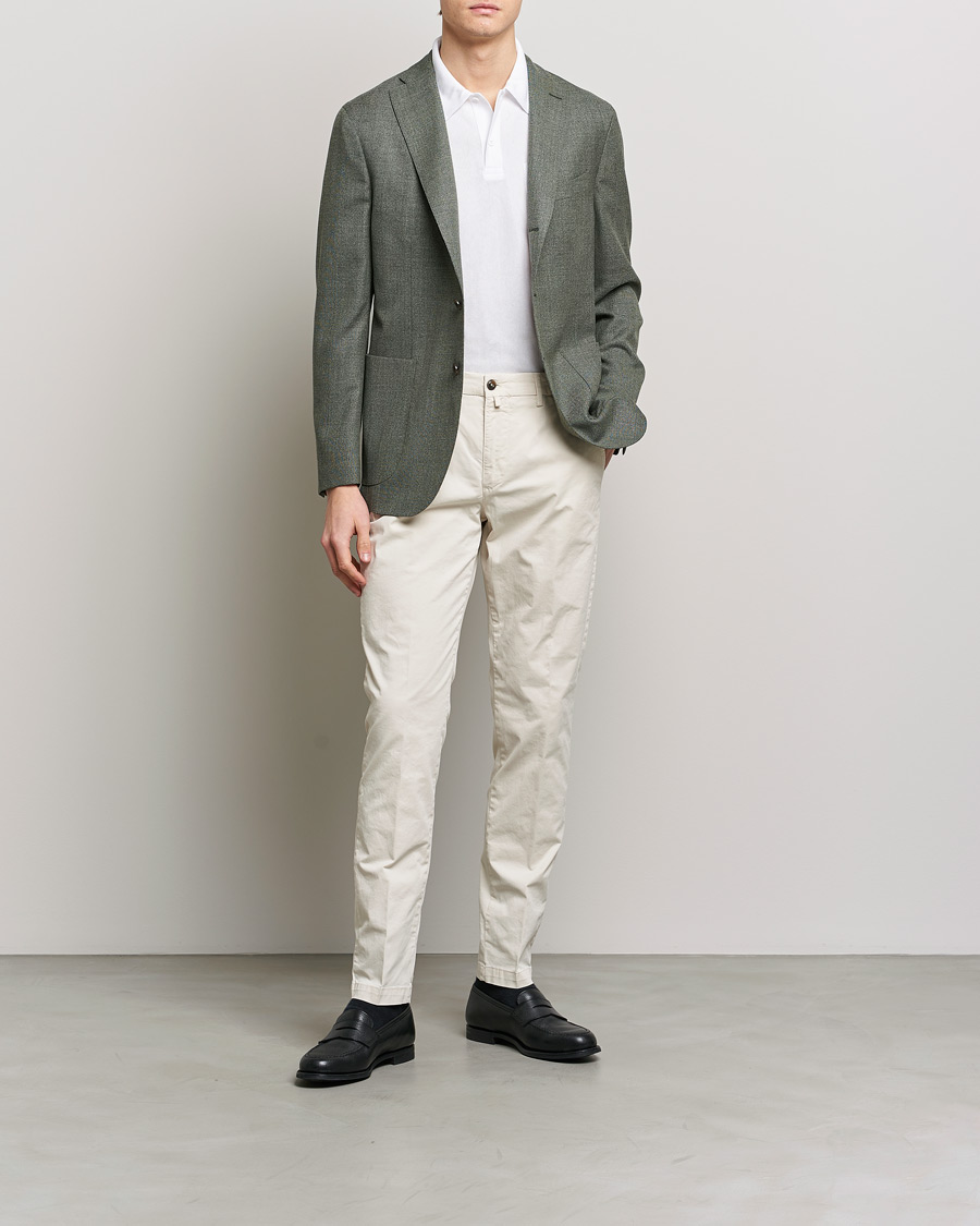 Herre | Bukser | Briglia 1949 | Tapered Fit Cotton Twill Stretch Chinos Cream