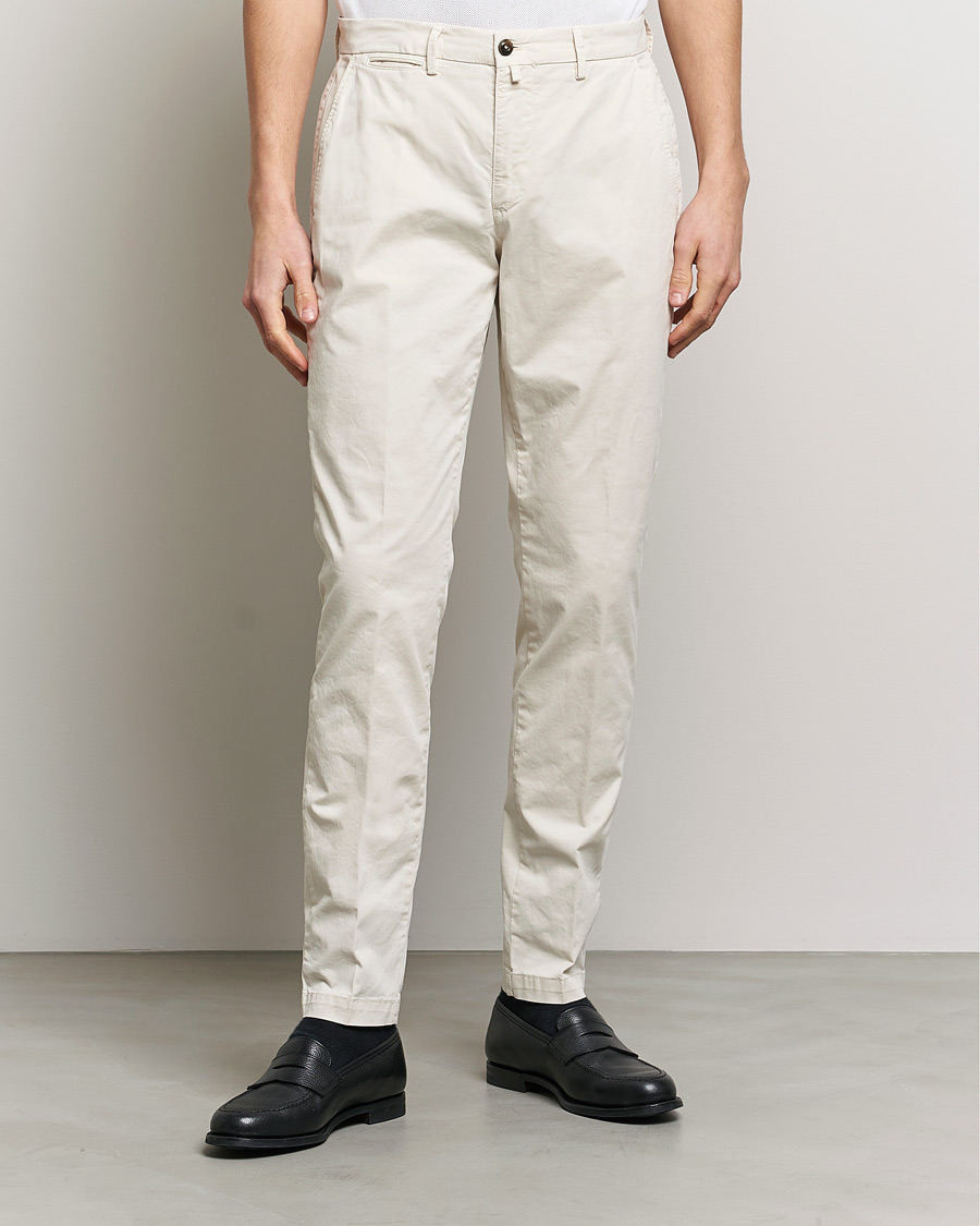 Herre | Bukser | Briglia 1949 | Tapered Fit Cotton Twill Stretch Chinos Cream