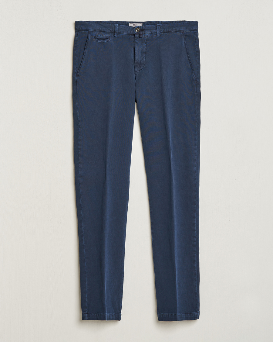 Herre | Linbukser | Briglia 1949 | Slim Fit Diagonal Cotton Stretch Trousers Navy