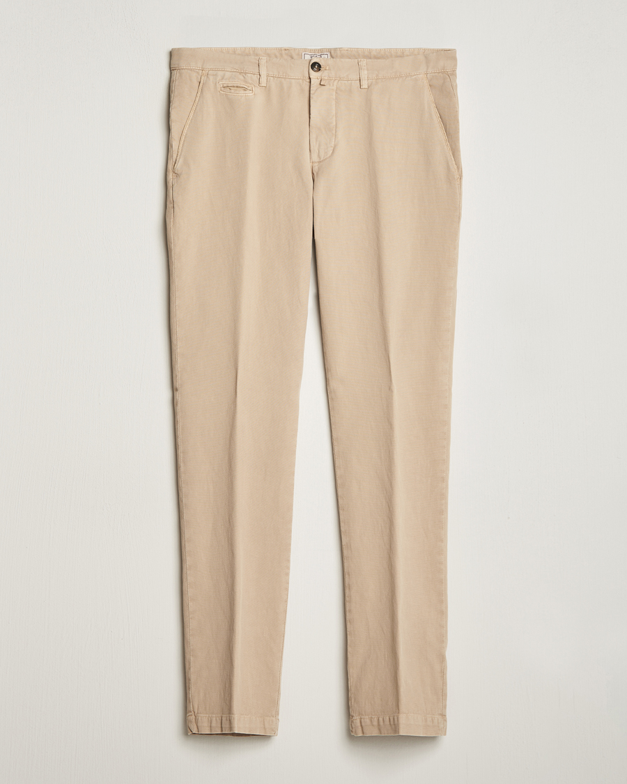 Herre | Bukser | Briglia 1949 | Slim Fit Diagonal Cotton Stretch Trousers Beige
