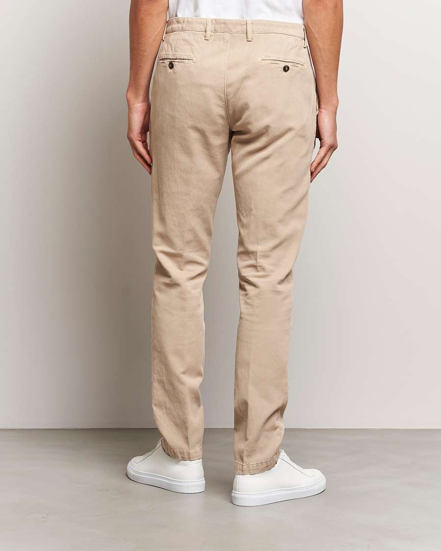 Herre | Bukser | Briglia 1949 | Slim Fit Diagonal Cotton Stretch Trousers Beige