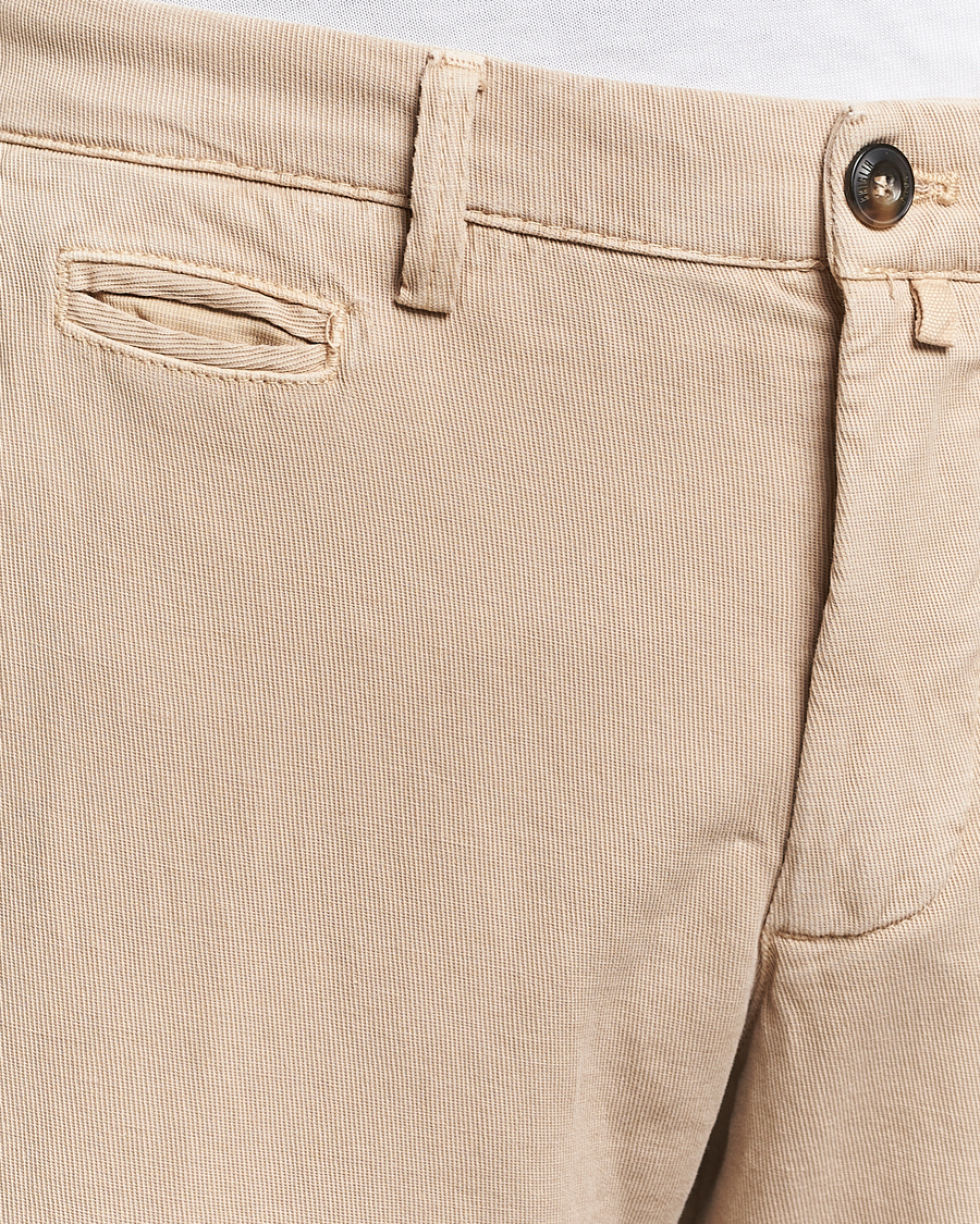 Herre | Bukser | Briglia 1949 | Slim Fit Diagonal Cotton Stretch Trousers Beige