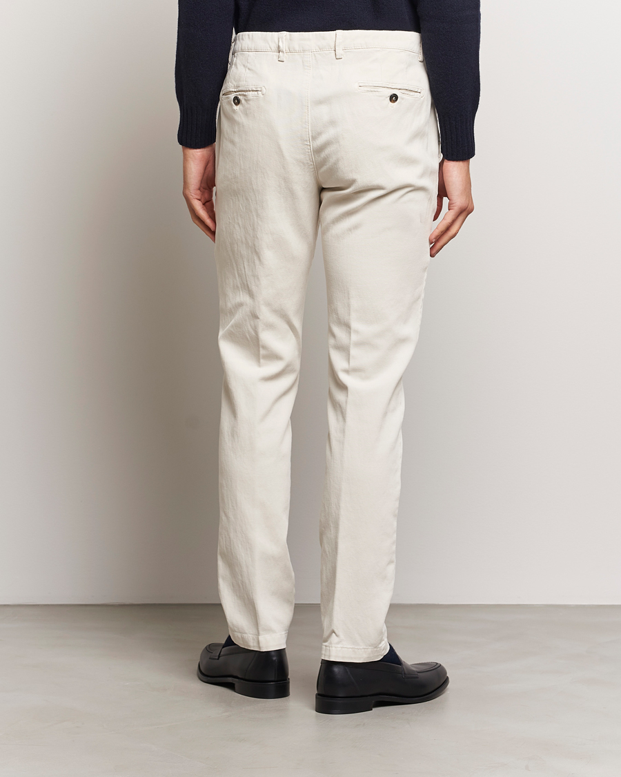 Herre | Bukser | Briglia 1949 | Slim Fit Diagonal Cotton Stretch Trousers Cream