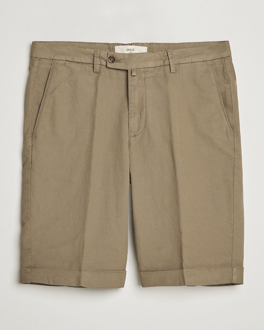 Herre | Shorts | Briglia 1949 | Linen/Cotton Shorts Olive
