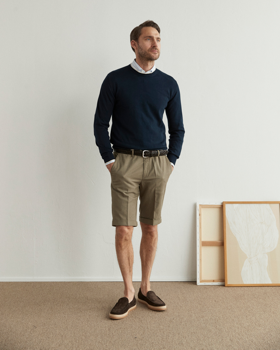 Herre | Shorts | Briglia 1949 | Linen/Cotton Shorts Olive