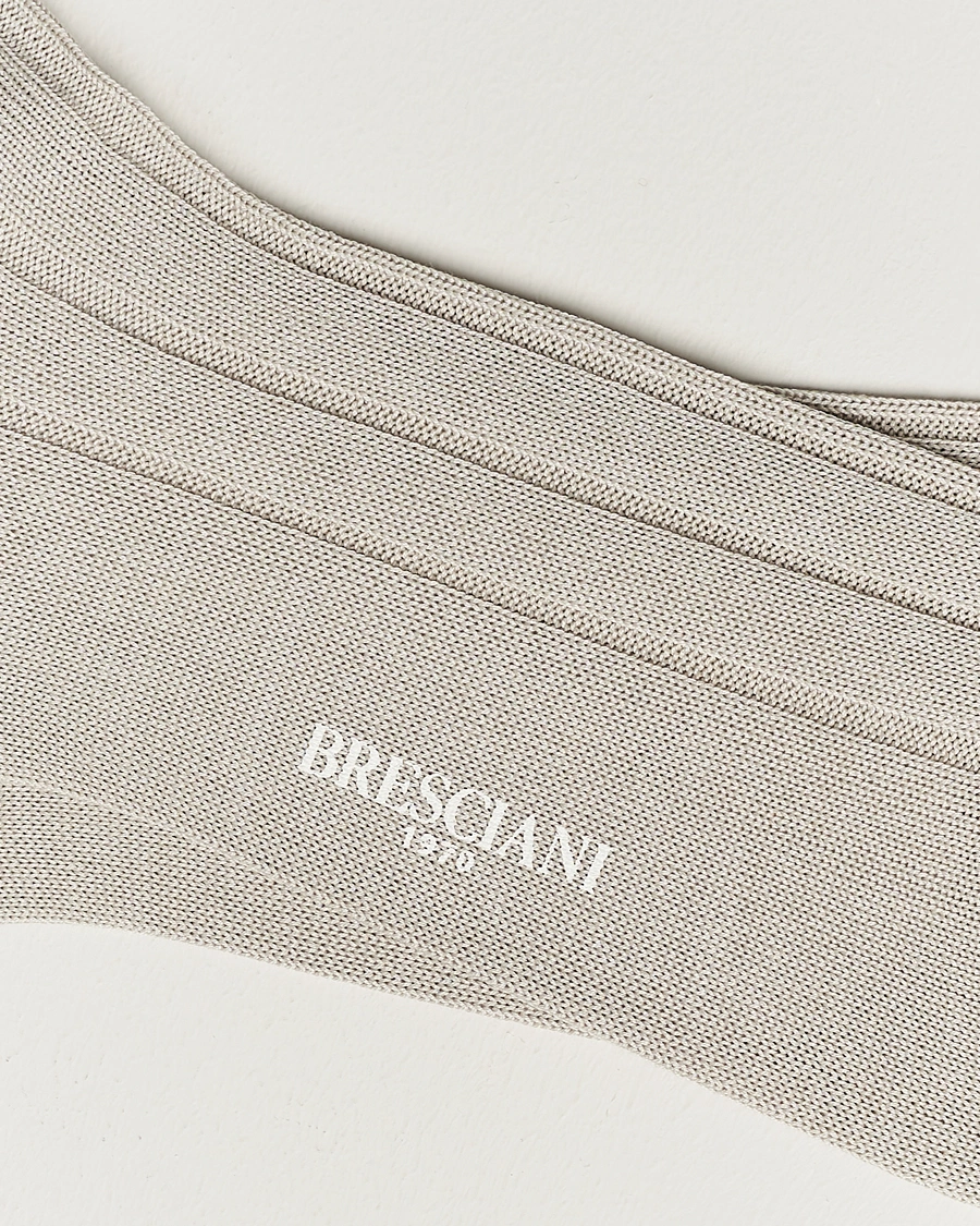 Herre | Klær | Bresciani | Wide Ribbed Cotton Socks Off White