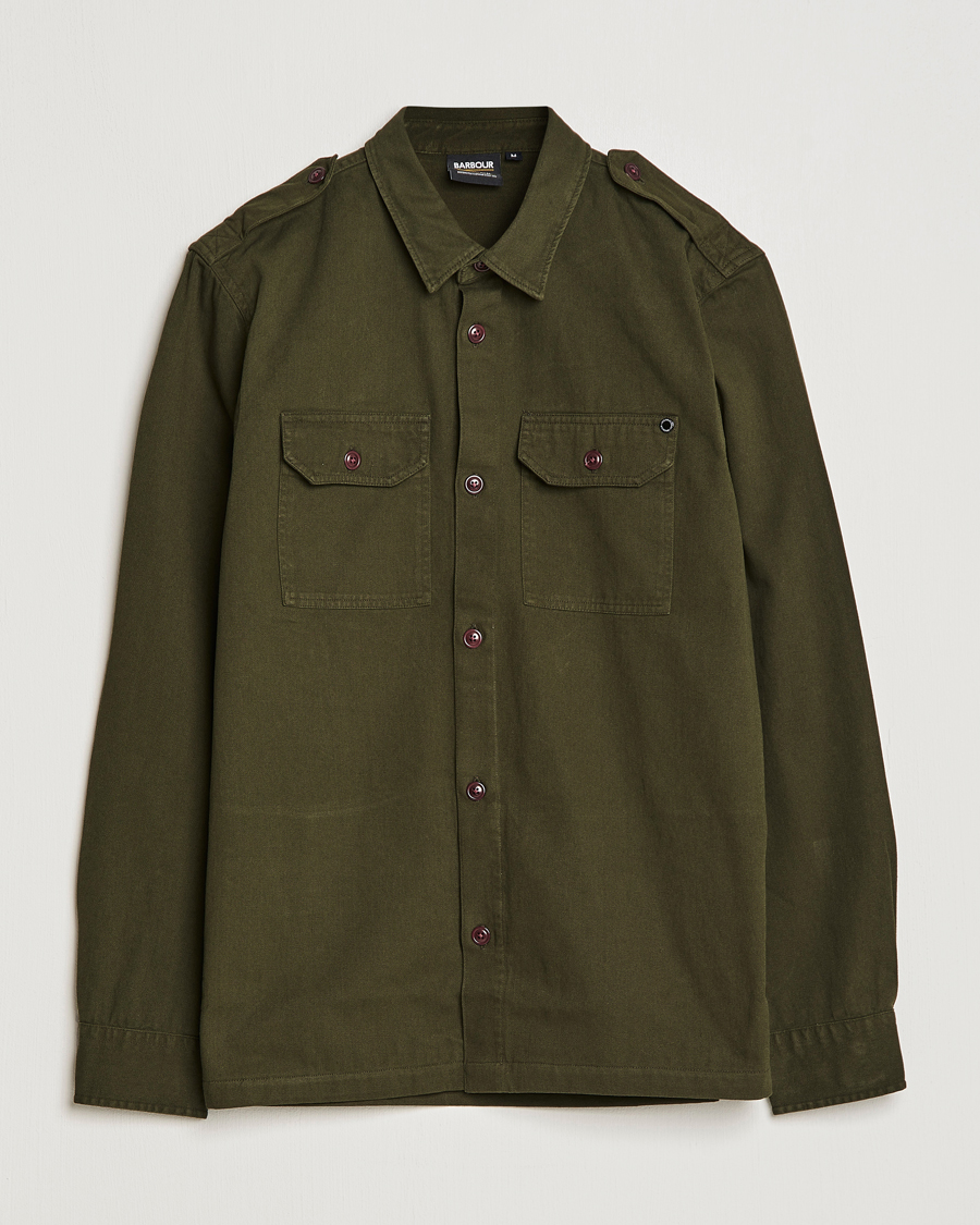 Herre | Skjorter | Barbour International | Abbe Cotton Overshirt Forrest Green