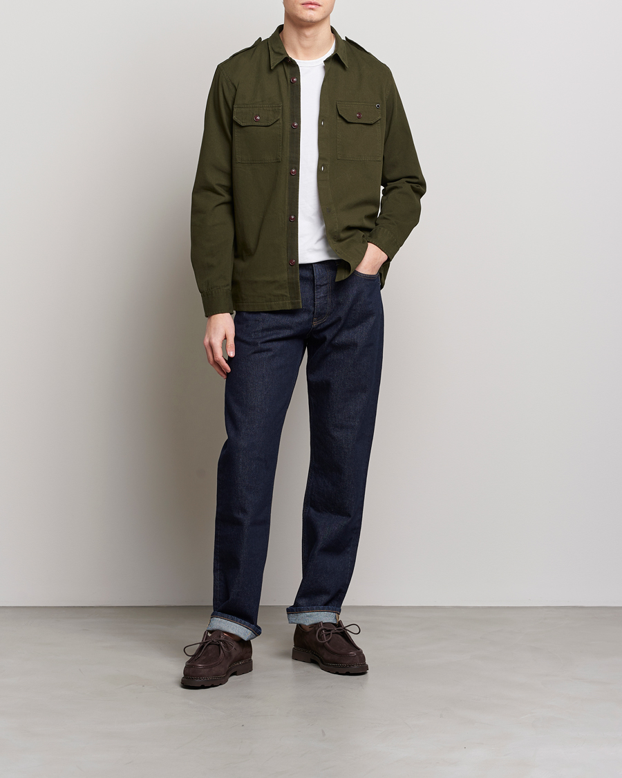 Herre | Skjorter | Barbour International | Abbe Cotton Overshirt Forrest Green