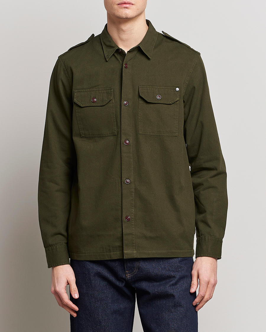 Herre |  | Barbour International | Abbe Cotton Overshirt Forrest Green
