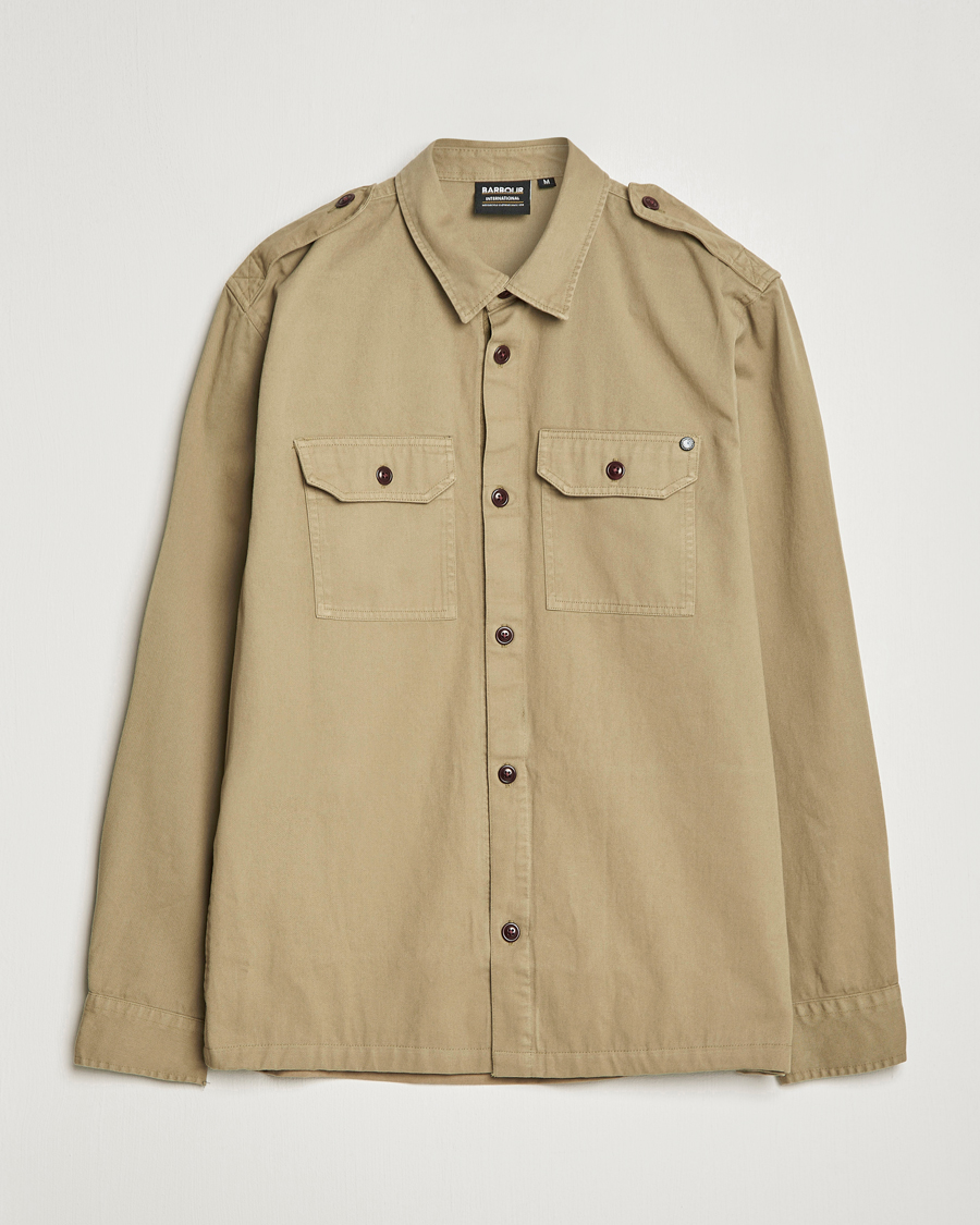 Herre | Skjorter | Barbour International | Abbe Cotton Overshirt Herb Khaki