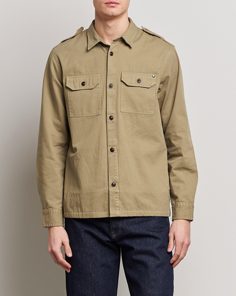 Herre |  | Barbour International | Abbe Cotton Overshirt Herb Khaki