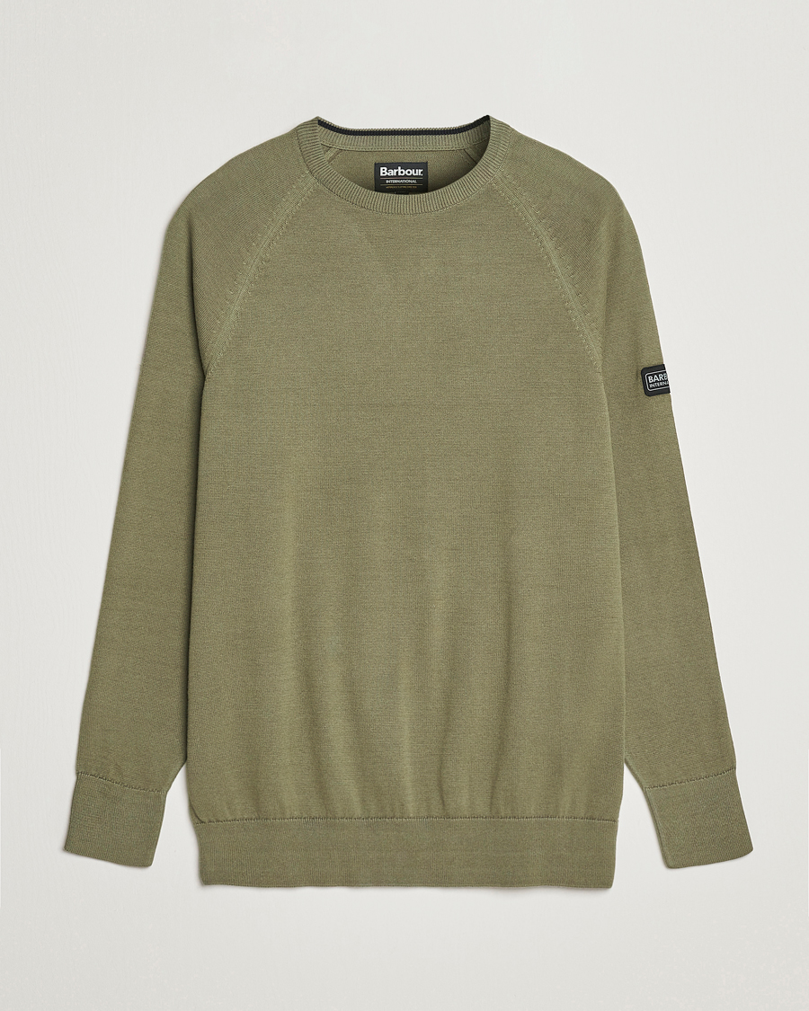 Herre | Gensere | Barbour International | Cotton Crew Neck Light Moss