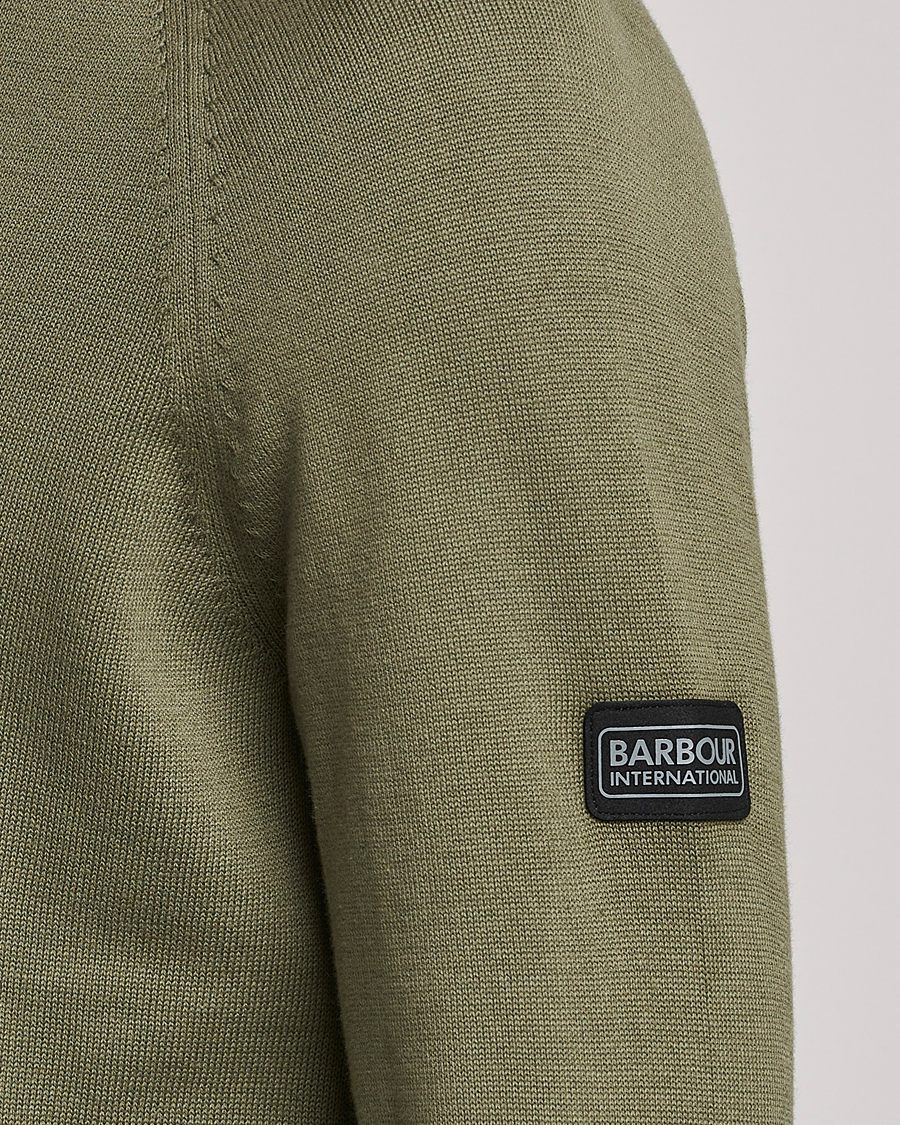 Herre | Gensere | Barbour International | Cotton Crew Neck Light Moss