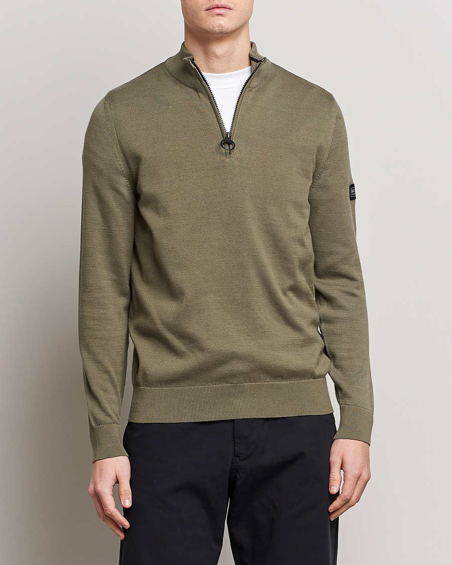 Herre |  | Barbour International | Cotton Half Zip Light Moss