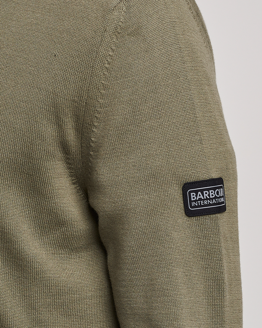 Herre | Gensere | Barbour International | Cotton Half Zip Light Moss