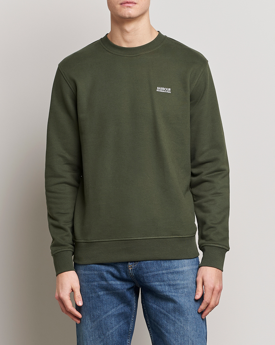 Herre | Gensere | Barbour International | Roadster Crew Neck Sweatshirt Forrest Green