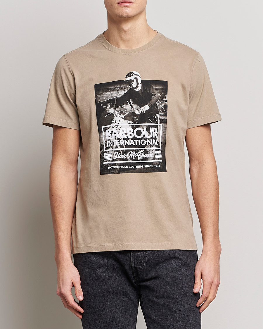 Herre |  | Barbour International | Morris Steve McQueen Crew Neck T-Shirt Khaki