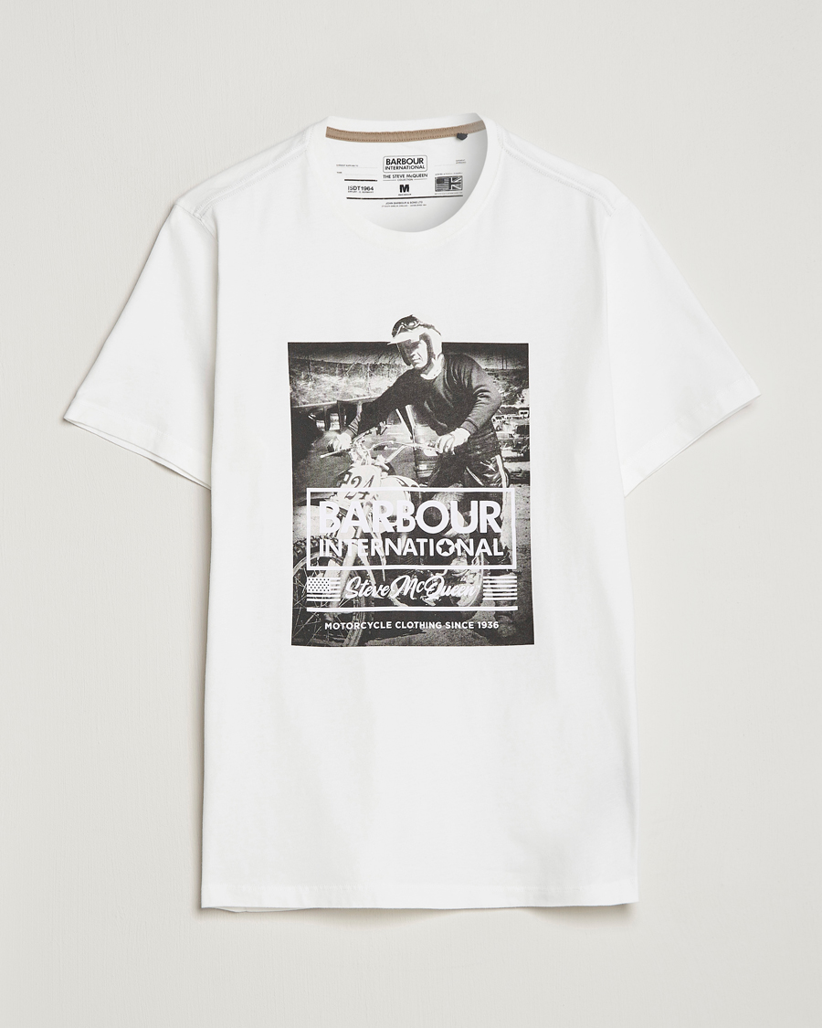 Herre | T-Shirts | Barbour International | Morris Steve McQueen Crew Neck T-Shirt Whisper White