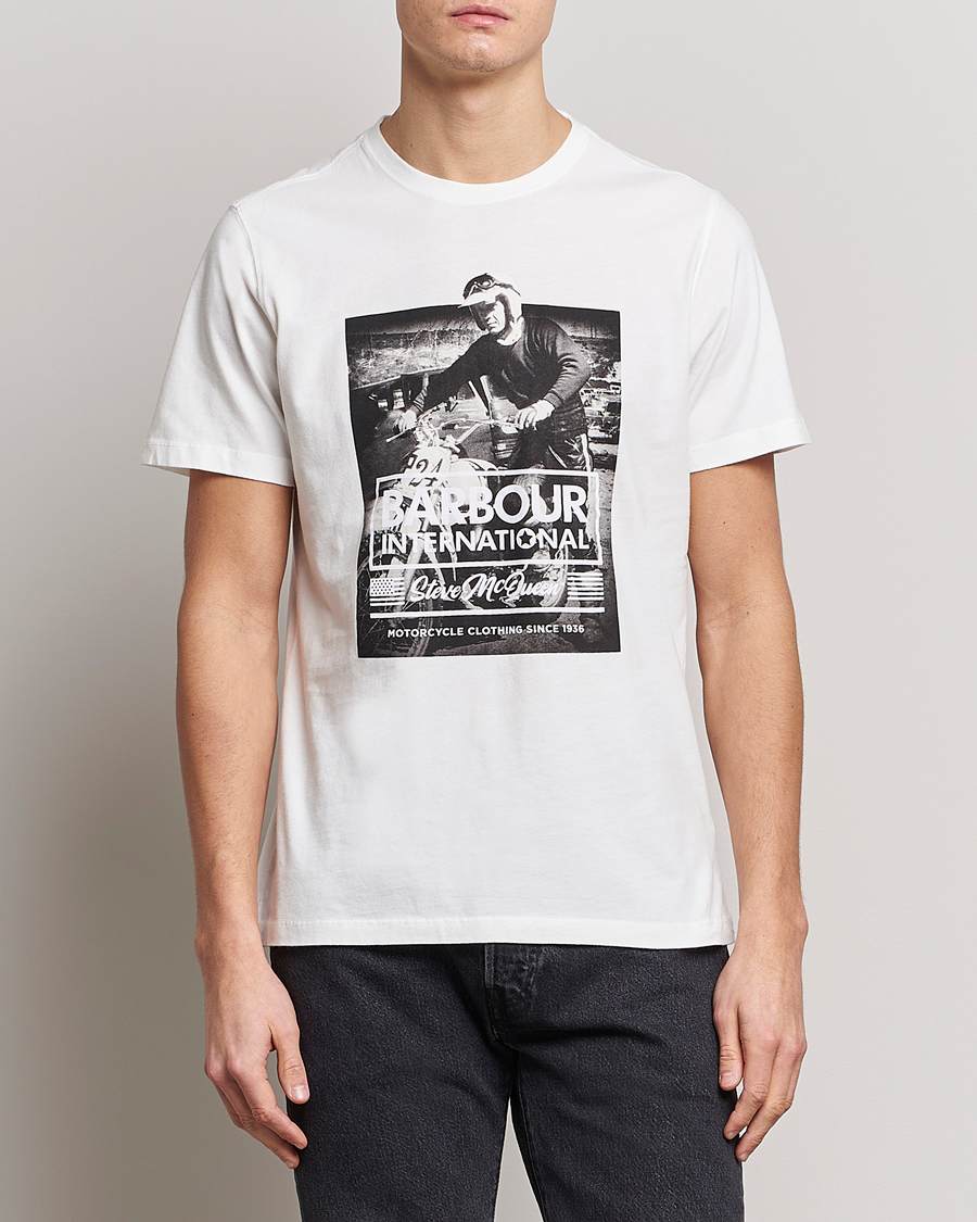 Herre |  | Barbour International | Morris Steve McQueen Crew Neck T-Shirt Whisper White