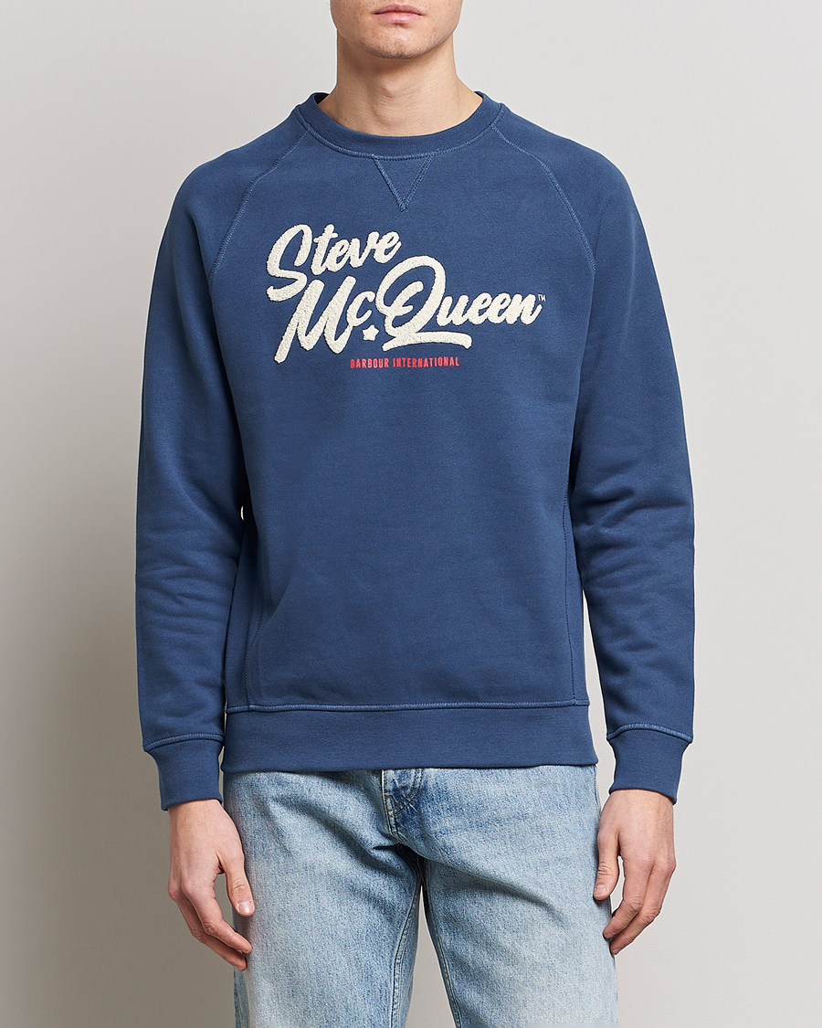 Herre | Gensere | Barbour International | Holtz Steve McQueen Crew Neck Sweatshirt Blue