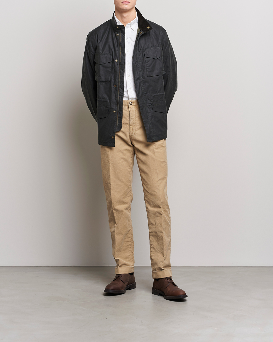 Herre | Jakker | Barbour Lifestyle | Farnham Vax Jacket Sage Green