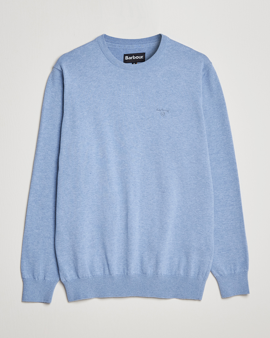 Herre | Gensere | Barbour Lifestyle | Pima Cotton Crew Neck Chambray Blue