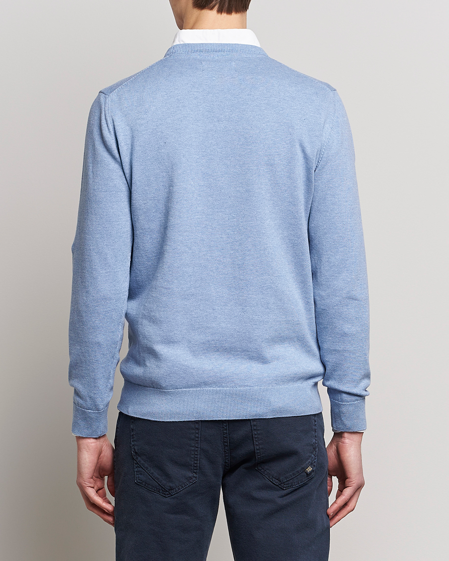 Herre | Gensere | Barbour Lifestyle | Pima Cotton Crew Neck Chambray Blue