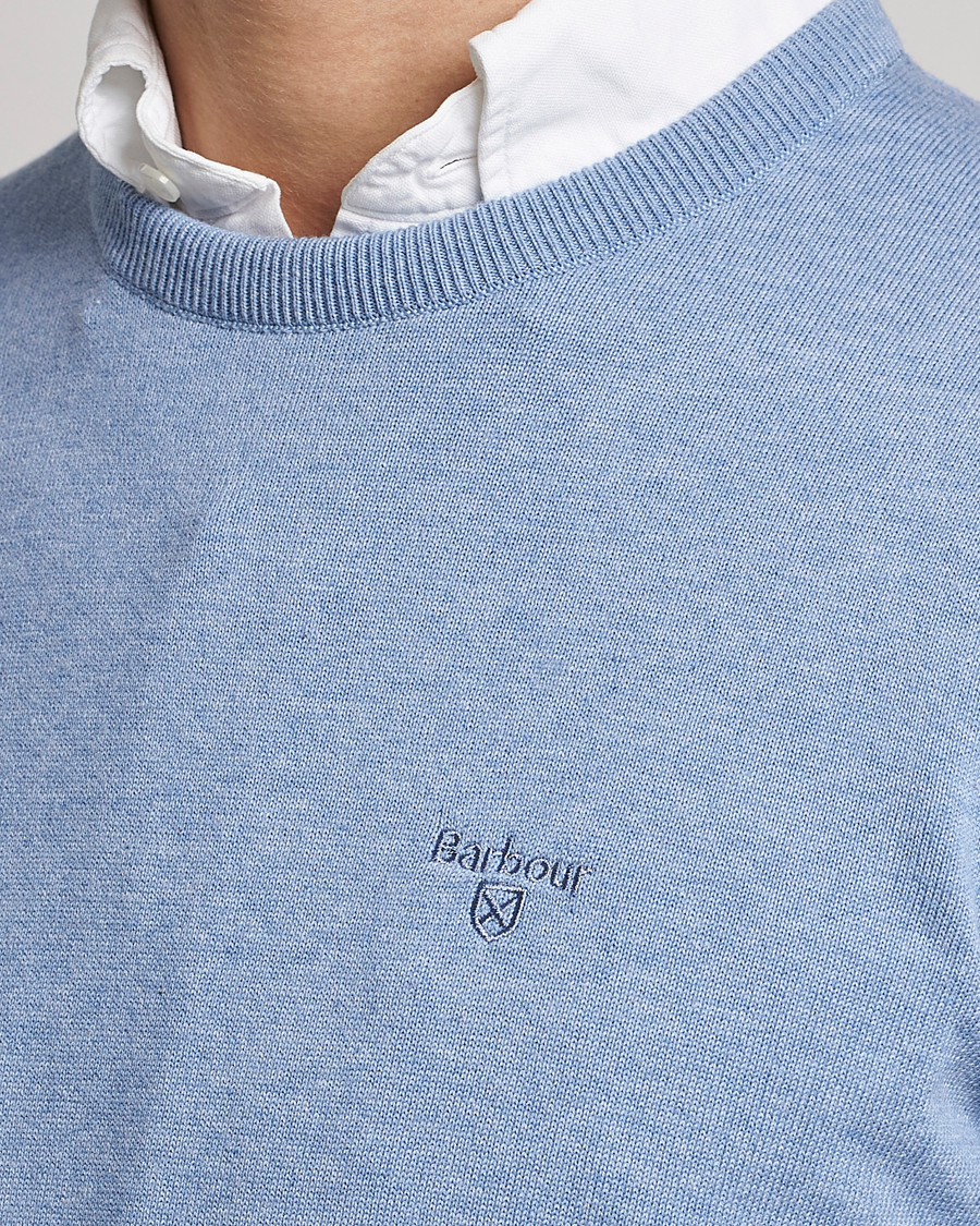 Herre | Gensere | Barbour Lifestyle | Pima Cotton Crew Neck Chambray Blue