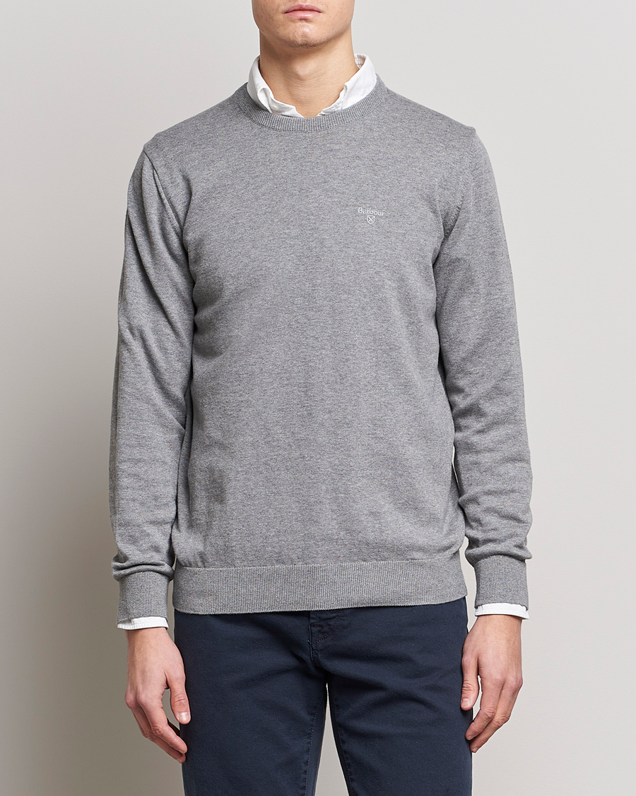Herre | 30% salg | Barbour Lifestyle | Pima Cotton Crew Neck Grey Marl