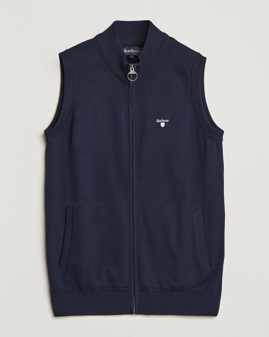 Herre | Gensere | Barbour Lifestyle | Dordon Knitted Full Zip Gilet Navy
