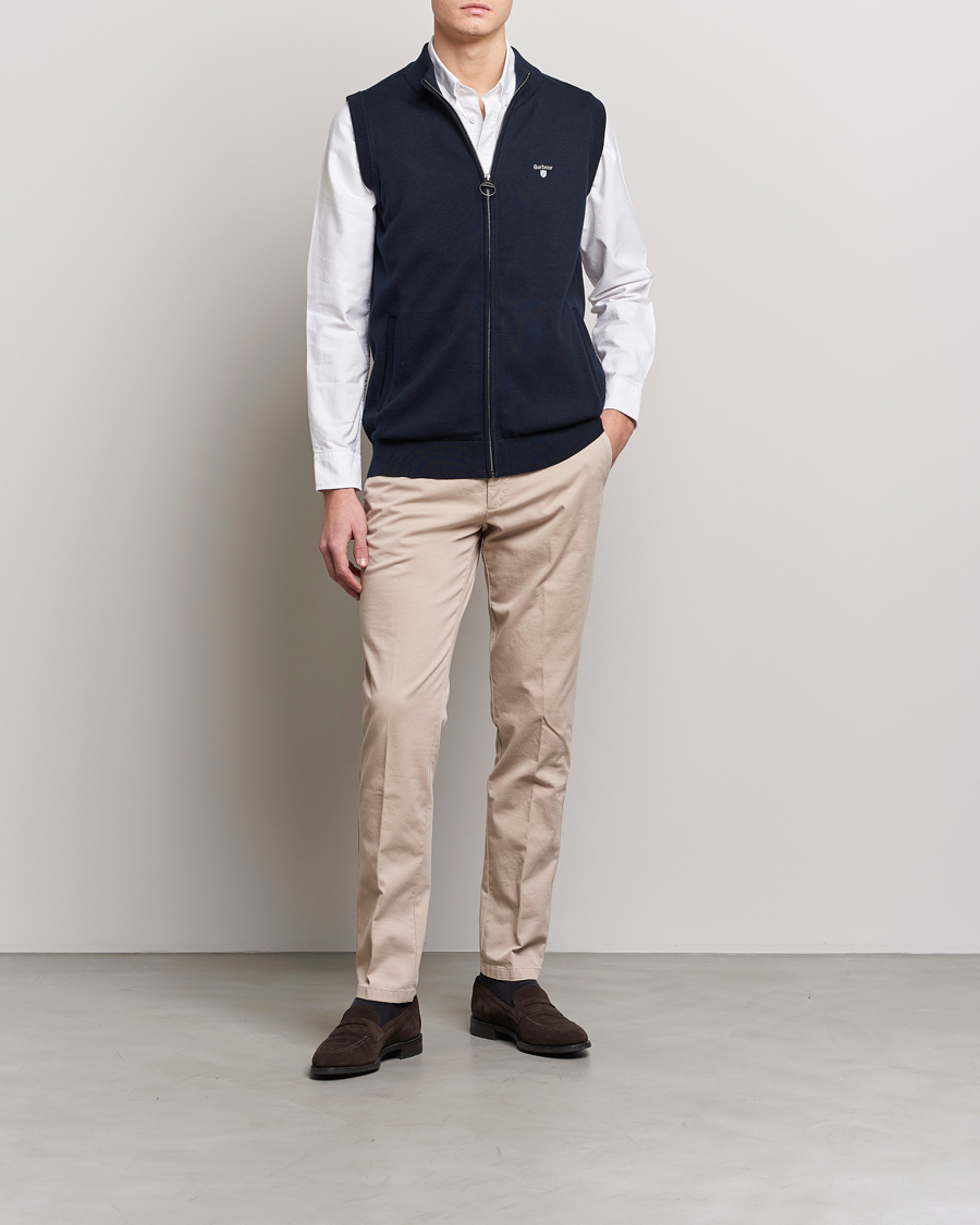 Herre | Gensere | Barbour Lifestyle | Dordon Knitted Full Zip Gilet Navy