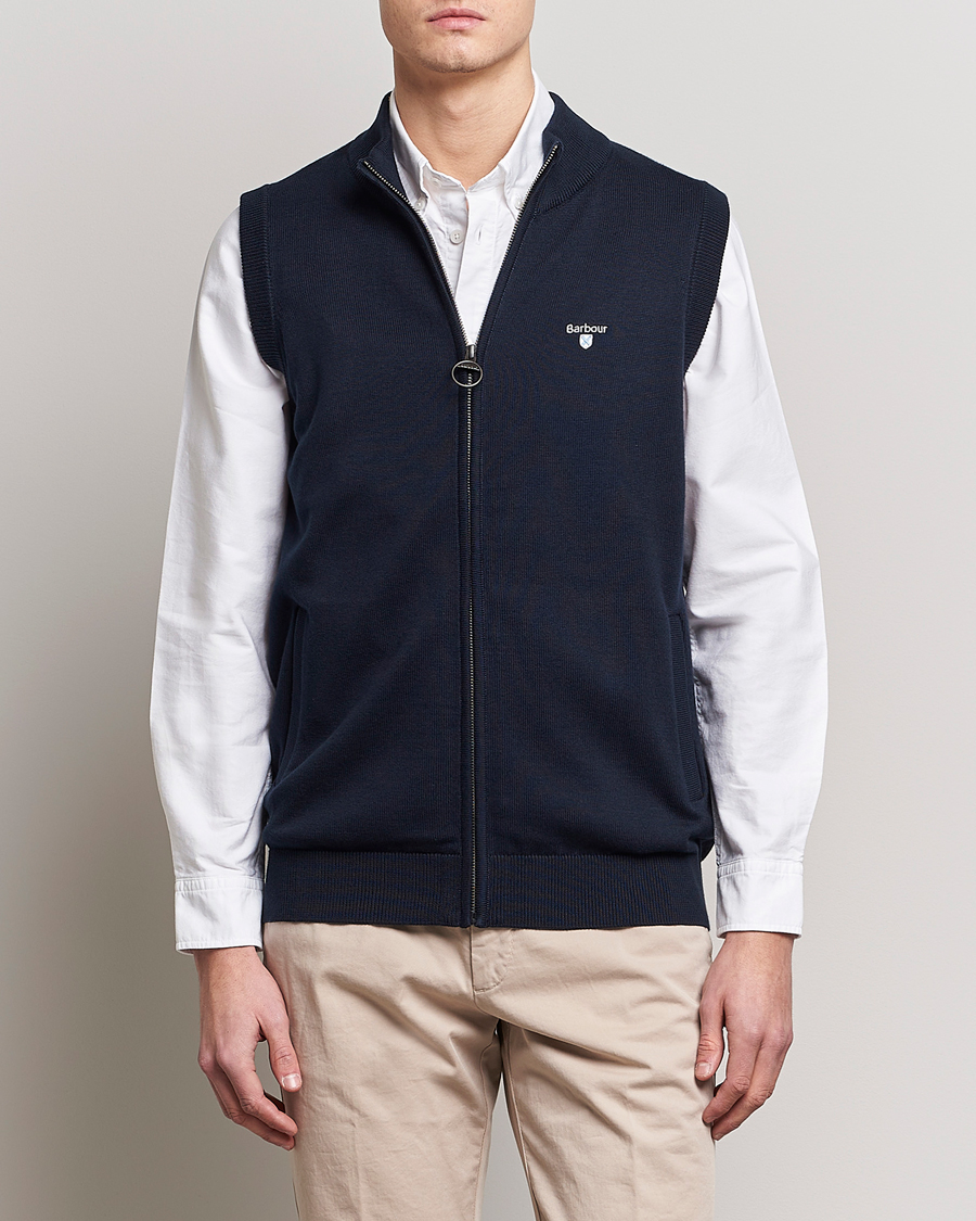 Herre |  | Barbour Lifestyle | Dordon Knitted Full Zip Gilet Navy