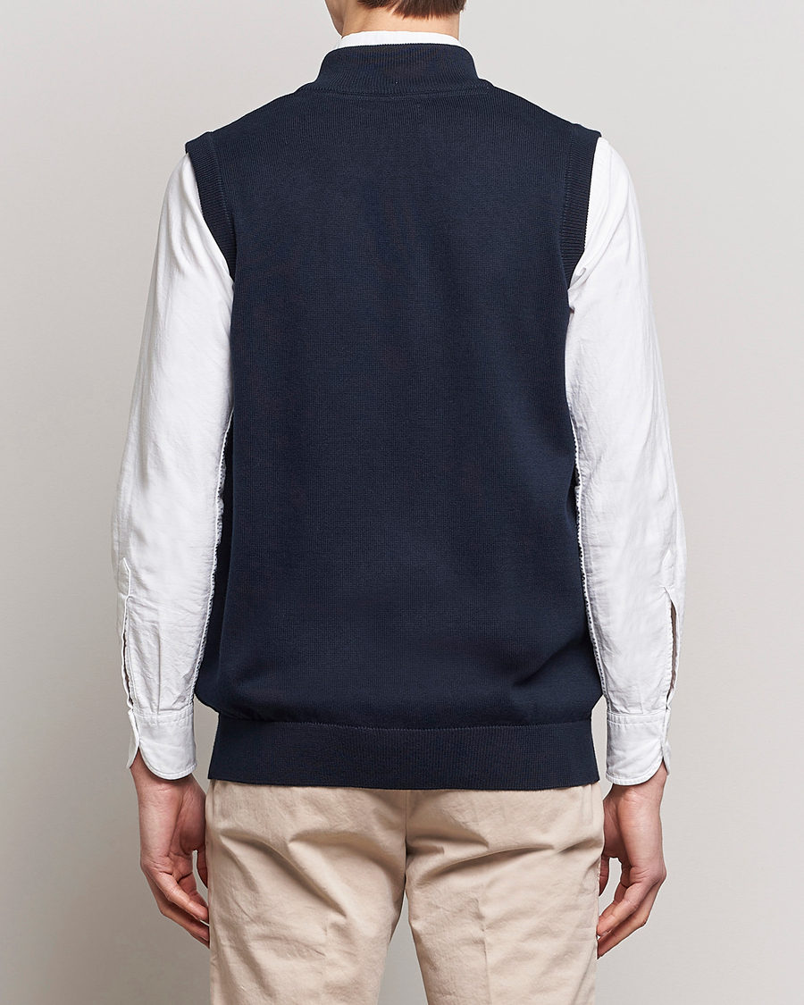 Herre | Gensere | Barbour Lifestyle | Dordon Knitted Full Zip Gilet Navy