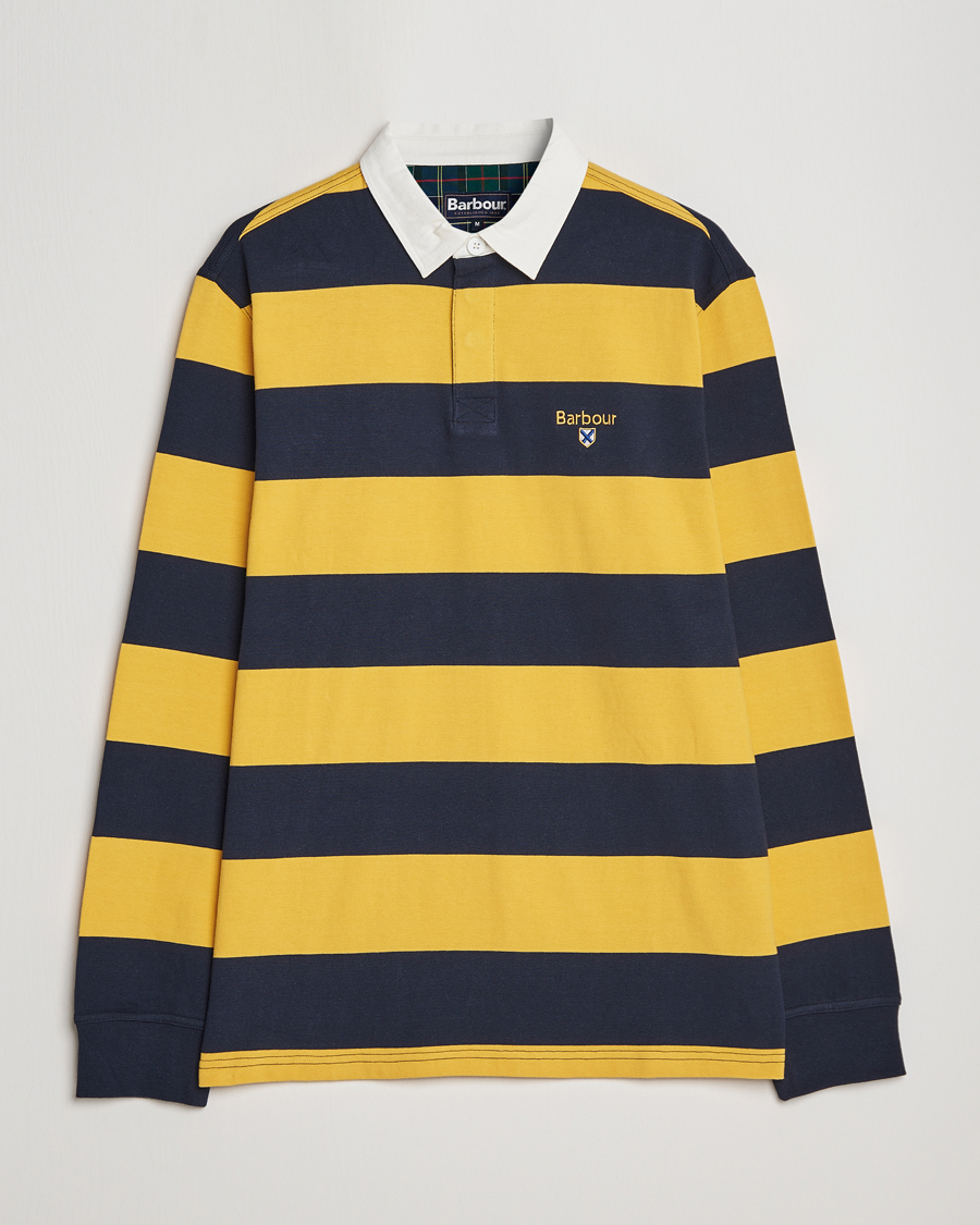 Herre | Gensere | Barbour Lifestyle | Hollywell Striped Rugby Navy/Yellow