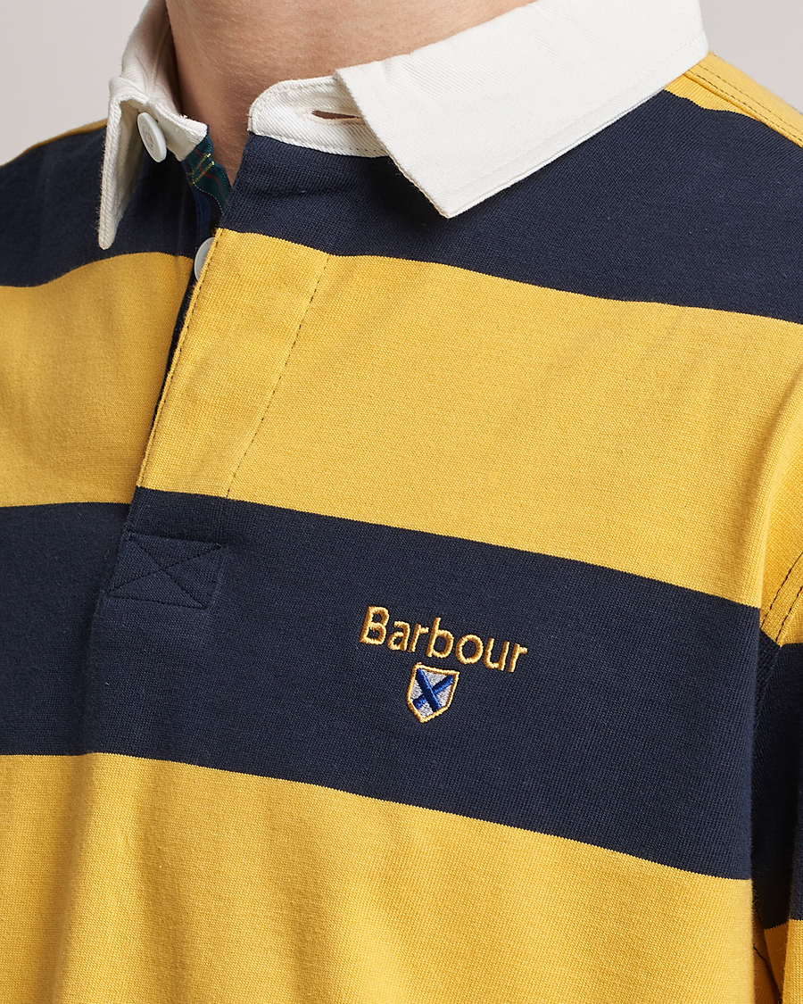 Herre | Gensere | Barbour Lifestyle | Hollywell Striped Rugby Navy/Yellow