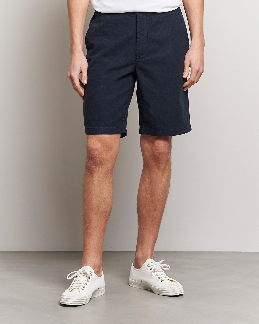 Herre | Best of British | Barbour Lifestyle | Linen/Cotton Drawstring Shorts Navy