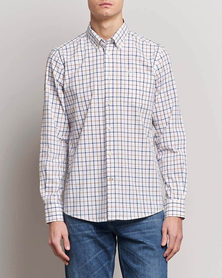 Herre |  | Barbour Lifestyle | Tailored Fit Bradwell Checked Shirt Sandstone