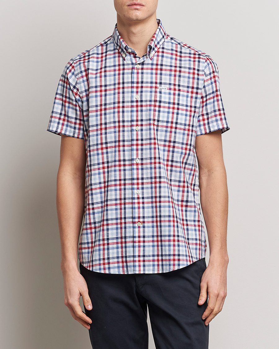 Herre | Skjorter | Barbour Lifestyle | Tailored Fit Kinson Short Sleeve Checked Shirt Red