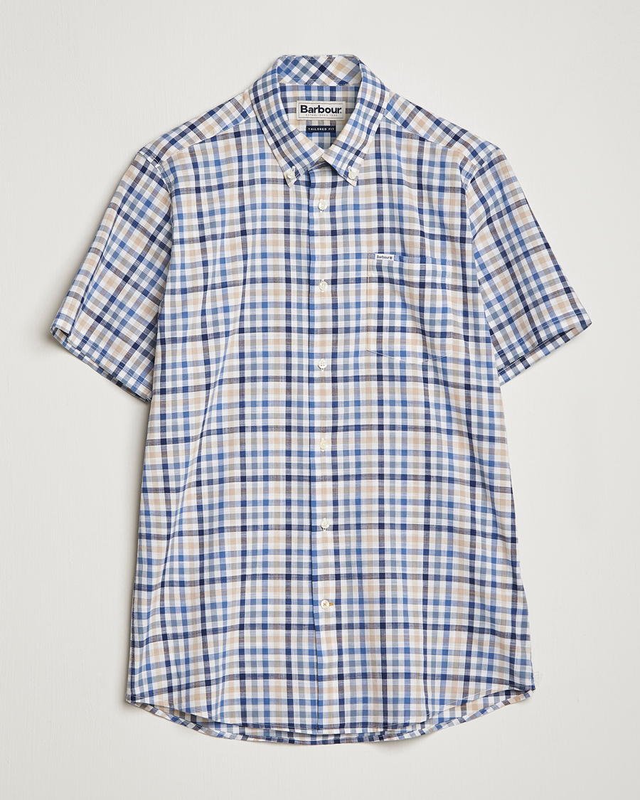 Herre | Skjorter | Barbour Lifestyle | Tailored Fit Kinson Short Sleeve Checked Shirt Stone