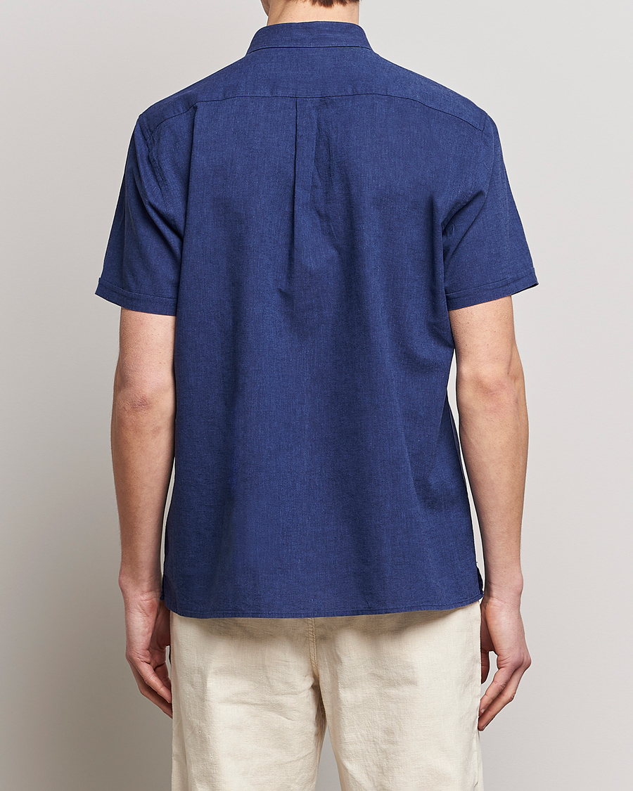 Herre | Skjorter | Barbour Lifestyle | Tailored Fit Nelson Cotton/Linen Shirt Indigo